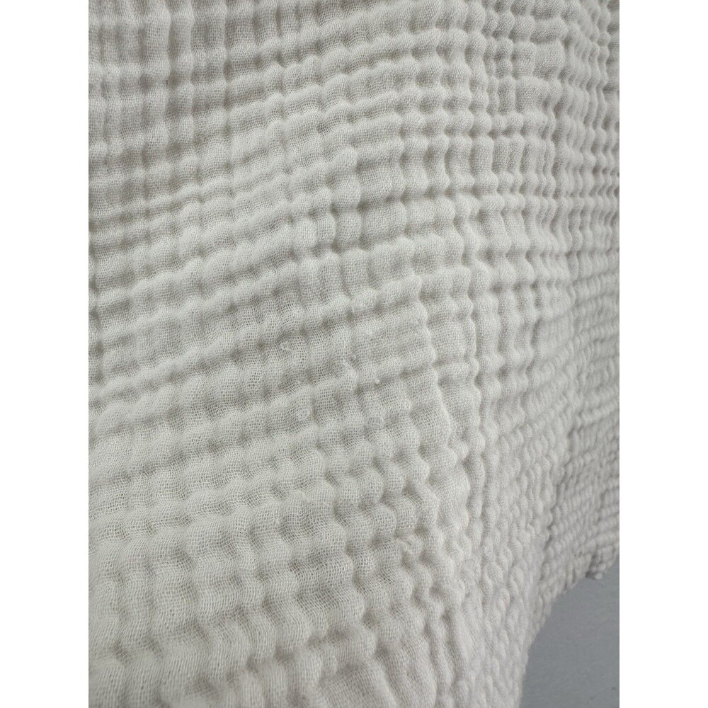 LOFT Cream Gauze Henley Blouse - Picture 6 of 10